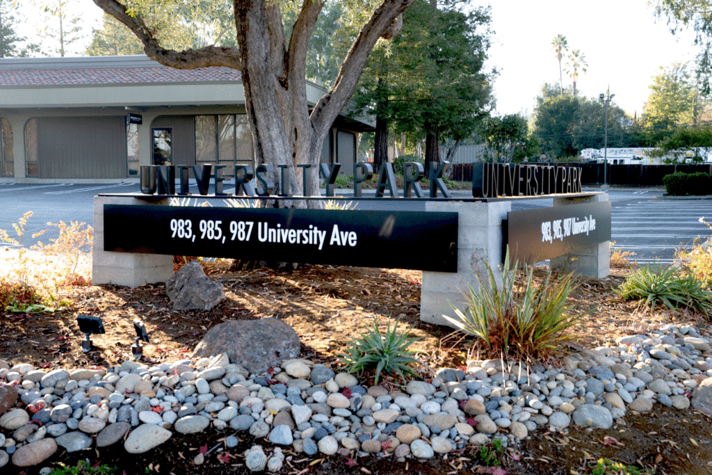 The corner of Lark Ave and University Ave in Los Gatos CA
